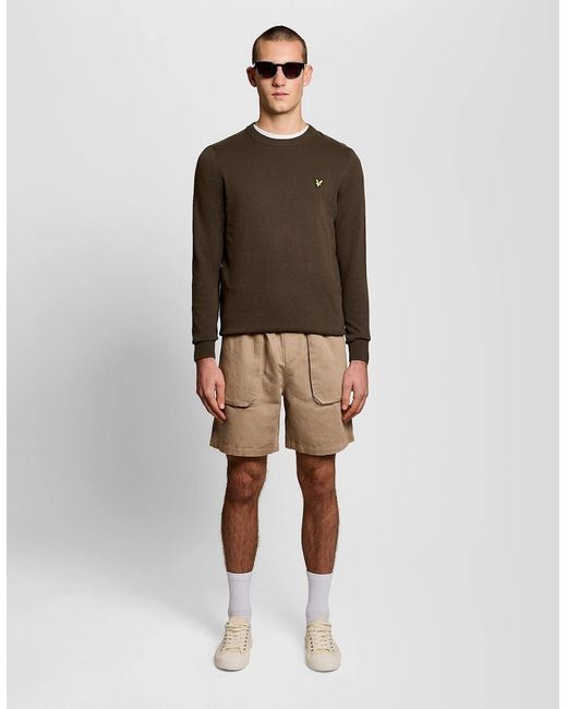 Lyle & Scott Brown Cotton Crew Neck Jumper for men