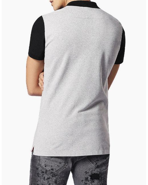 DIESEL Gray T Day Polo T Shirt Short Sleeve Slim Fit Casual Summer Golf Tee Top for men