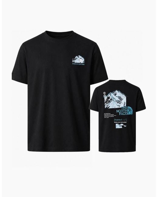 The North Face Black Dark Matter Mountain Logo Ss for men