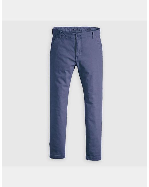 Levi's Blue Levi's Solid Patterned Slim Chinos With Slant Pockets for men