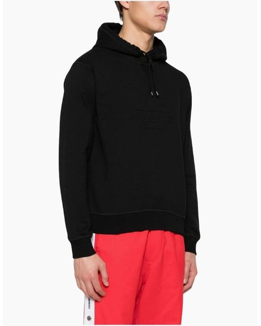 DSquared² Blue Cool Fit Embossed Maple Leaf Logo Hoodie for men