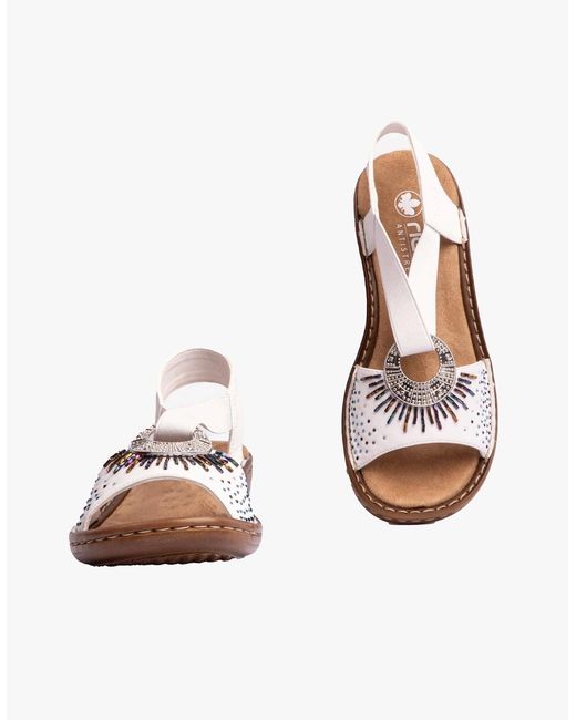 Rieker White 60880 Slingback Sandals