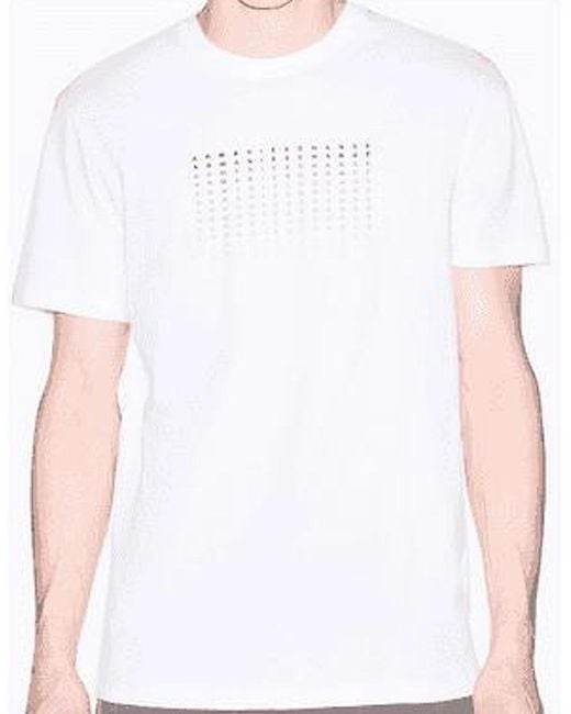ARMANI EXCHANGE White Slim Fit Repeat Logo T-Shirt for men