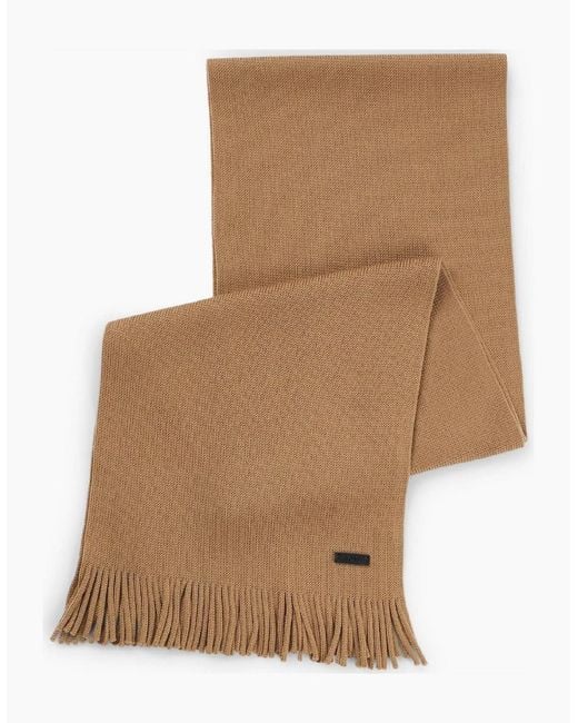 Boss Natural Logo Plaque Scarf for men