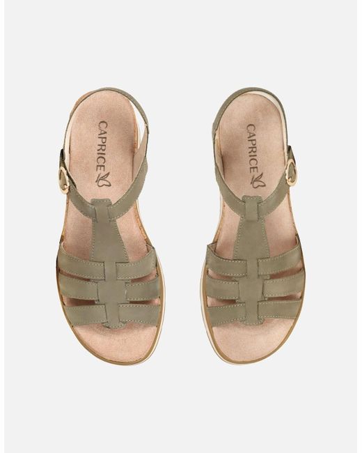 Caprice Metallic Explore Wedge Heel Sandals