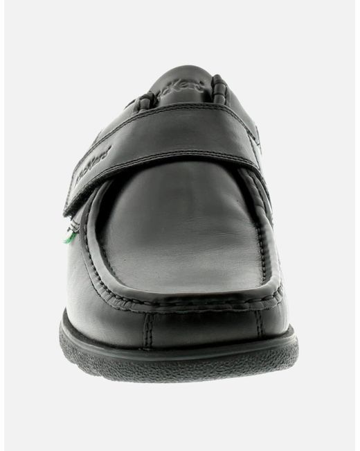 Kickers Black Shoes Work School Fragma Strap 3 Am Leather Uk Size for men