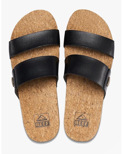 Reef Black Cushion Vista Platform Sandals