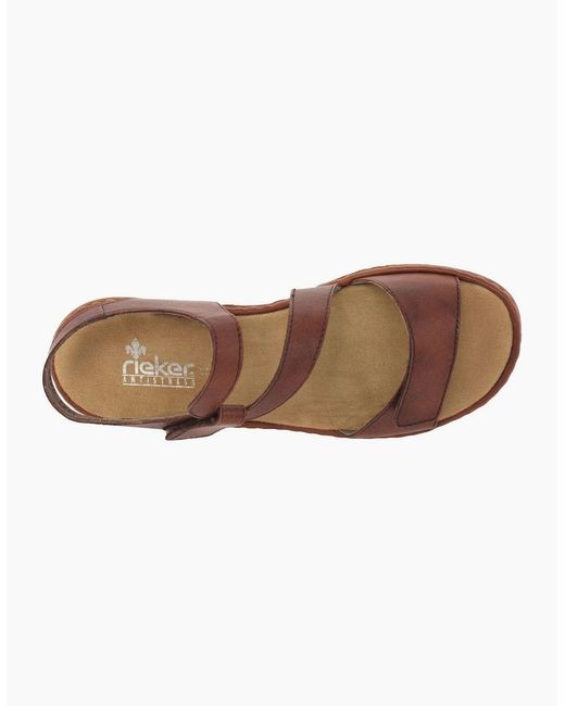 Rieker Brown Sphere Riptape Sandals