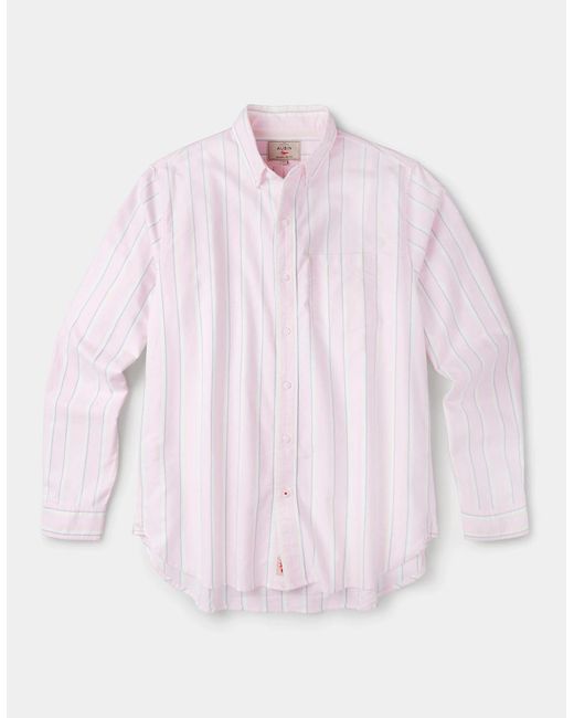 aubi Purple Aldridge Oxford Button Down Shirt for men