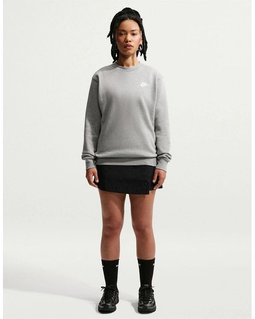 Nike Gray Wordmark Crew Neck Long Sleeve Sweatshirt for men