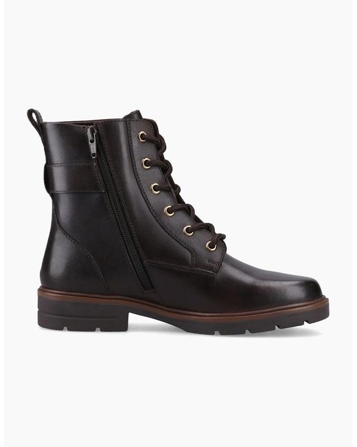Hush Puppies Black Teagan Biker Leather Boots