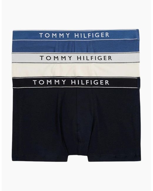Tommy Hilfiger Blue Hipster Trunks Everyday Essential Cotton Boxers Stretch Fit for men