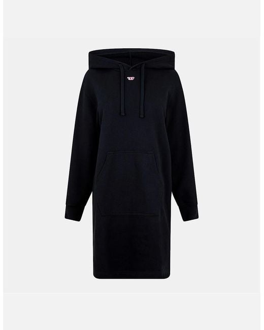 DIESEL Blue Ilse Hooded Midi Sweatshirt Dress