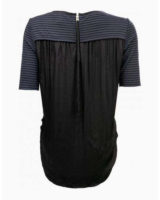 Maison Scotch Blue S/S Zip Closure Top