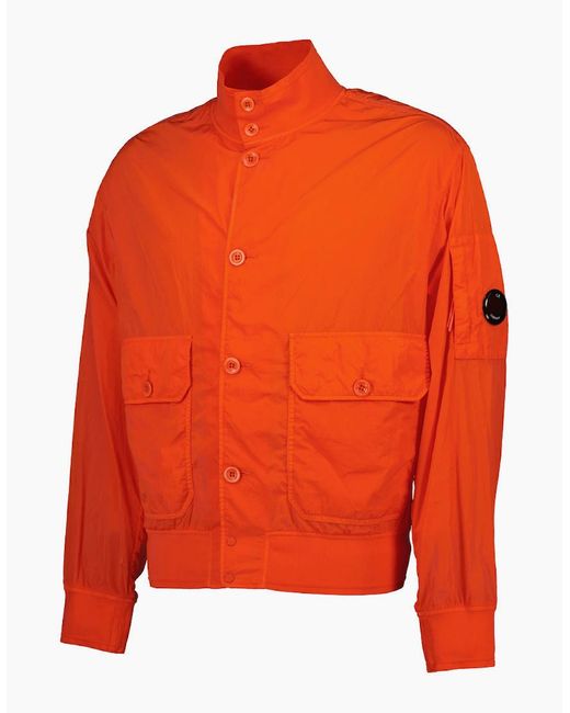 C P Company Orange Chrome-R Lens Bomber Jacket for men