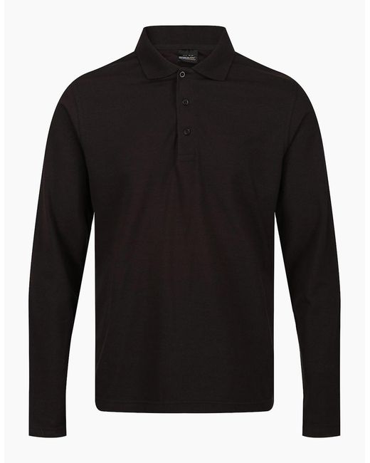 Regatta Black Professional Long-Sleeved Polo Shirt for men