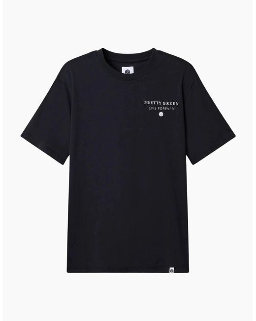 Pretty Green Black Refractive T-Shirt for men