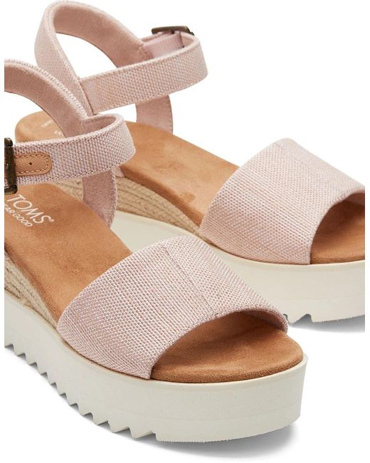 TOMS Pink Diana Nylon Ballet Wedges