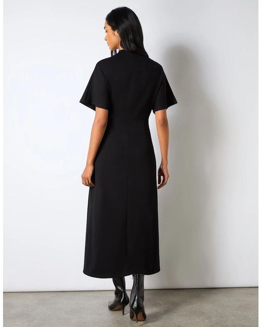 Ro&zo Black Petite Ponte Corset Waist Dress