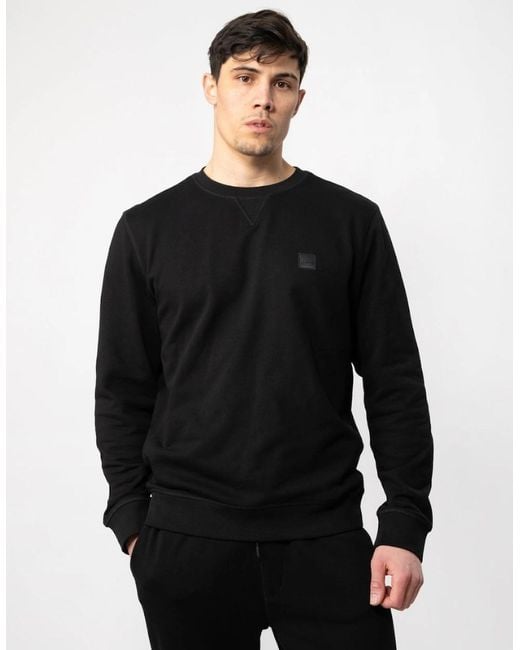 Boss Black Boss Westart Crew Neck Sweatshirt With Logo Patch Nos for men