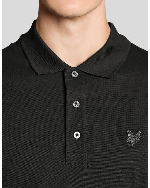 Lyle & Scott Black Superfine Cotton Polo Shirt for men