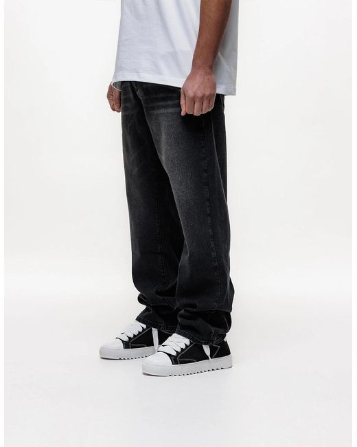 Magrit Black Core Straight Jeans for men