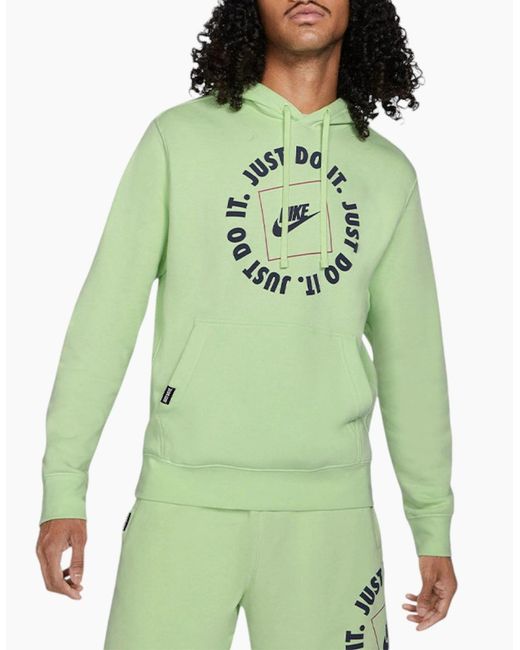 Nike Green Fleece Hoodie Jdi Pullover Long Sleeve Winter Hooded Sweatshirts for men