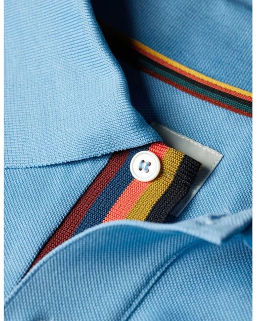 Paul Smith Blue Str Placket Polo Shirt 41 for men