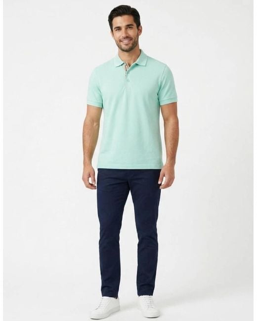 Burberry Green Check Logo Polo Mint for men