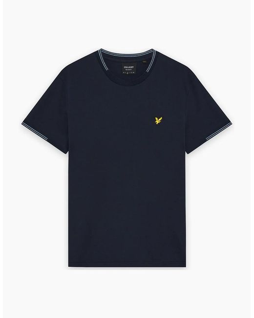Lyle & Scott Blue Lyle & Scott Fine Tipped T-Shirt Dark for men