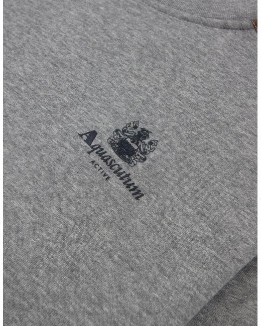 Aquascutum Gray Cc Shoulder Crewneck Fleece Dark Melange 53 for men