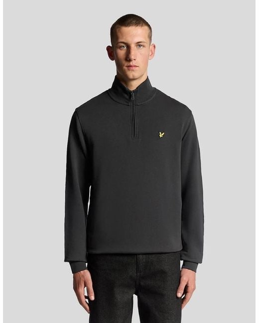 Lyle & Scott Gray Lyle & Scott Loopback Quarter-Zip Sweatshirt for men