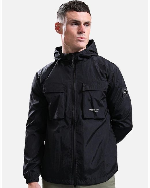 Marshall Artist Blue Crux Hooded Overshirt Jacket for men