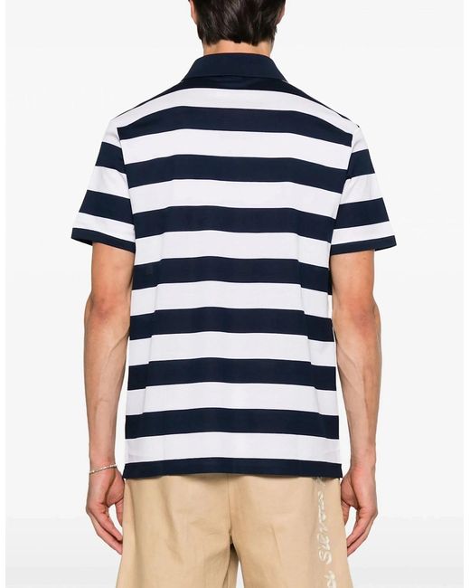 Paul & Shark Blue Double Cotton Striped Polo Shirt for men