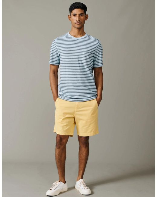aubi Blue Humby Pique Striped T-Shirt for men