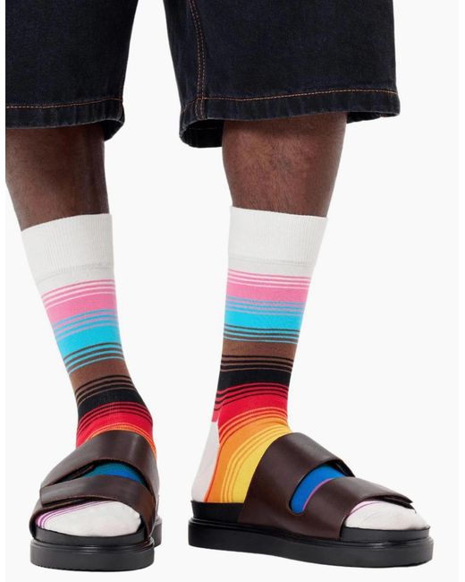 Happy Socks Pink Pride Stripe Sock, Multicolour