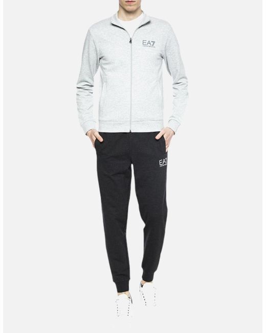 Armani White Emporio 3Zpv51 Ea7 Tracksuit Full Set Cotton Sweatshirt And Jogger for men