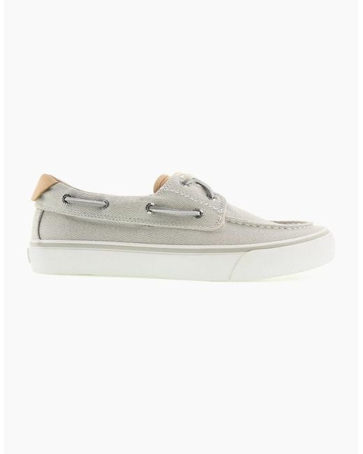 Sperry Top-Sider White Sperry Helm 2-Eye Textile Boat Shoes for men