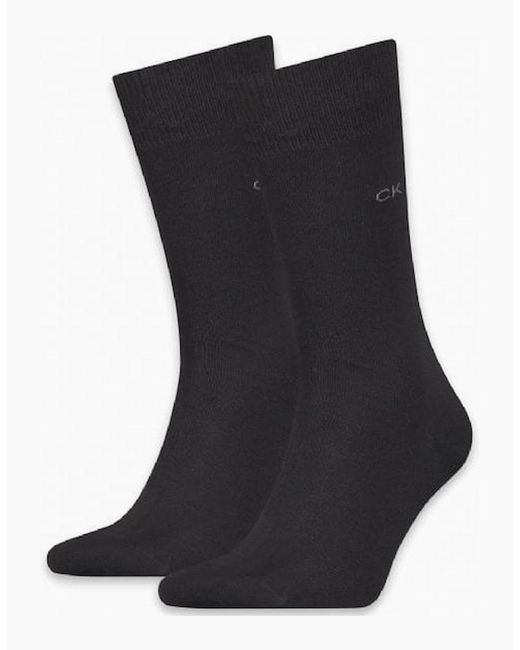Calvin Klein Black 2-Pack Premium Combed Cotton Socks for men