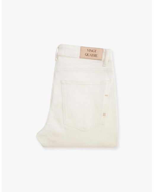 Vingt Quatre Denim White Vingt Quatre Taper Fit Chalk Jeans for men