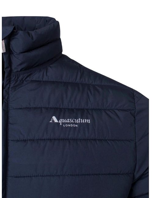 Aquascutum Blue Active Mock Neck Jacket for men