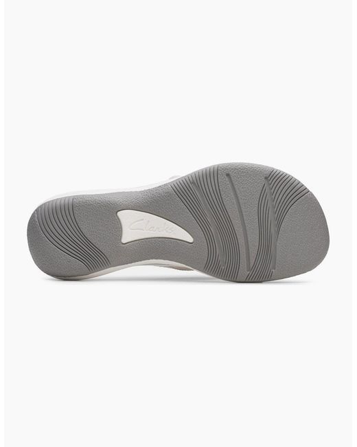 Clarks White Brinkley Reyna Toe Post Sandals
