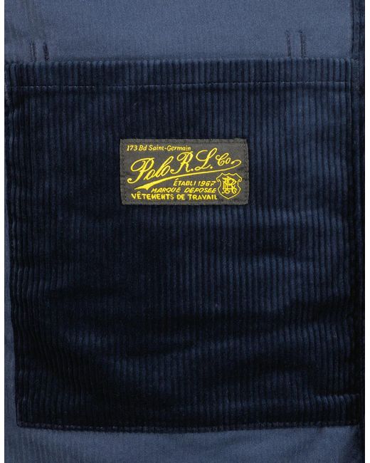 Ralph Lauren Blue Corduroy Utility Overshirt for men