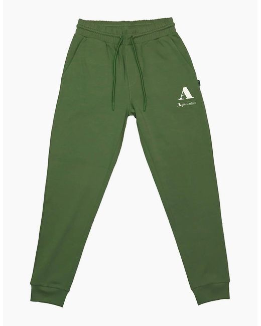 Aquascutum Green Solid Patterned Slim Tapered Joggers for men