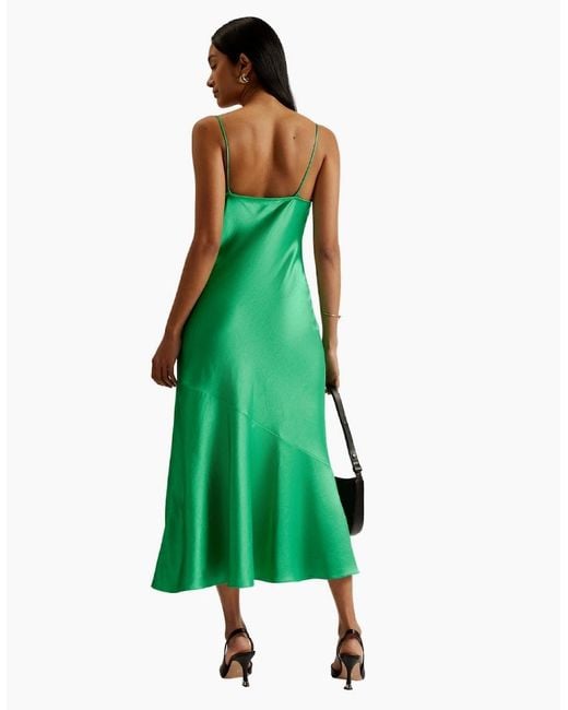 Ted Baker Green Tunca Satin Cowl Neck Evening Midi Dress