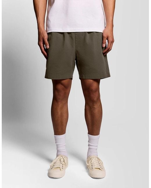 Lyle & Scott White Cotton Twill Shorts for men
