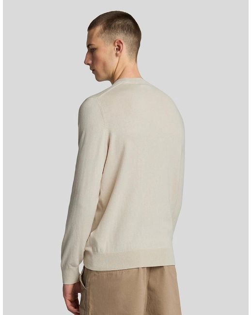 Lyle & Scott Natural Cotton Merino Crew Neck Jumper for men