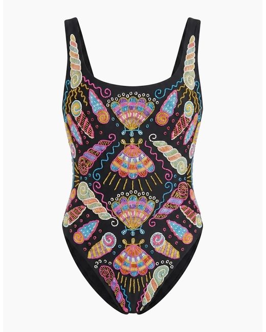 Oceanus Black X Zandra Rhodes Dreamy Dreamy One Piece Shell Swimsuit