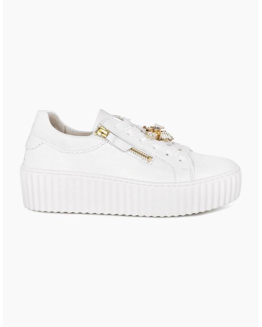 Gabor White Dotcom Trainers