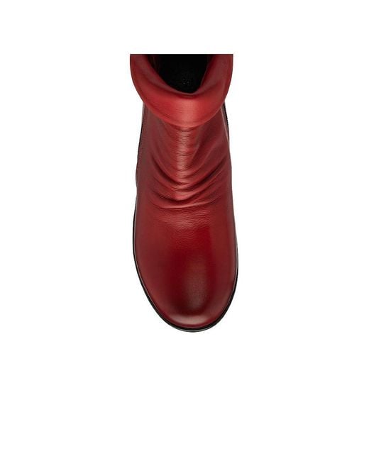Lotus Red Cordelia Wedge Ankle Boots